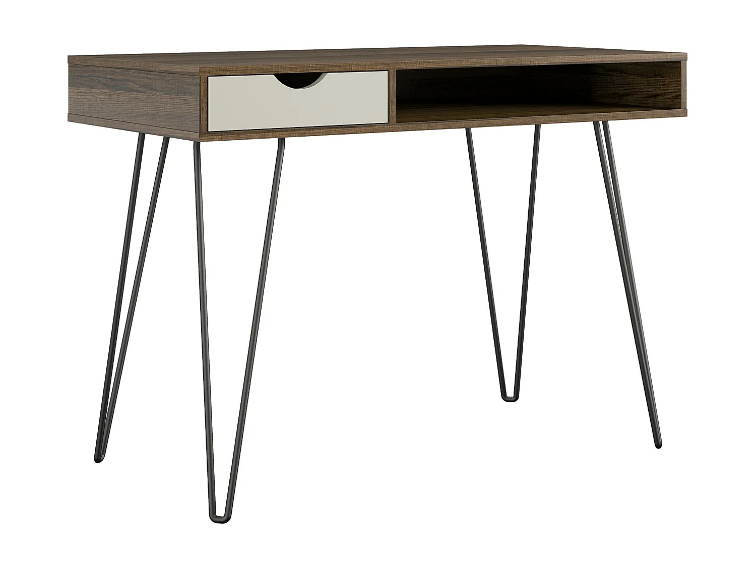 Concord | Bureau avec 1 tiroir en aspect chêne brun