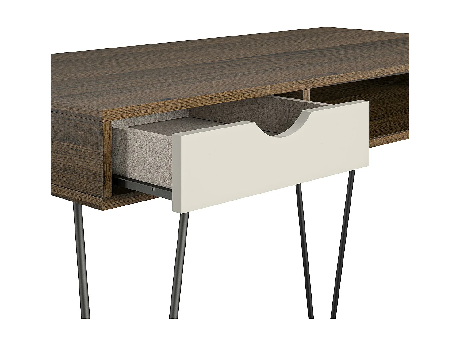 Concord | Bureau avec 1 tiroir en aspect chêne brun