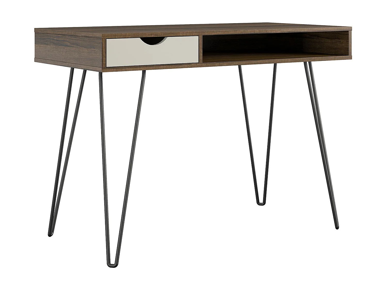 Concord | Bureau avec 1 tiroir en aspect chêne brun