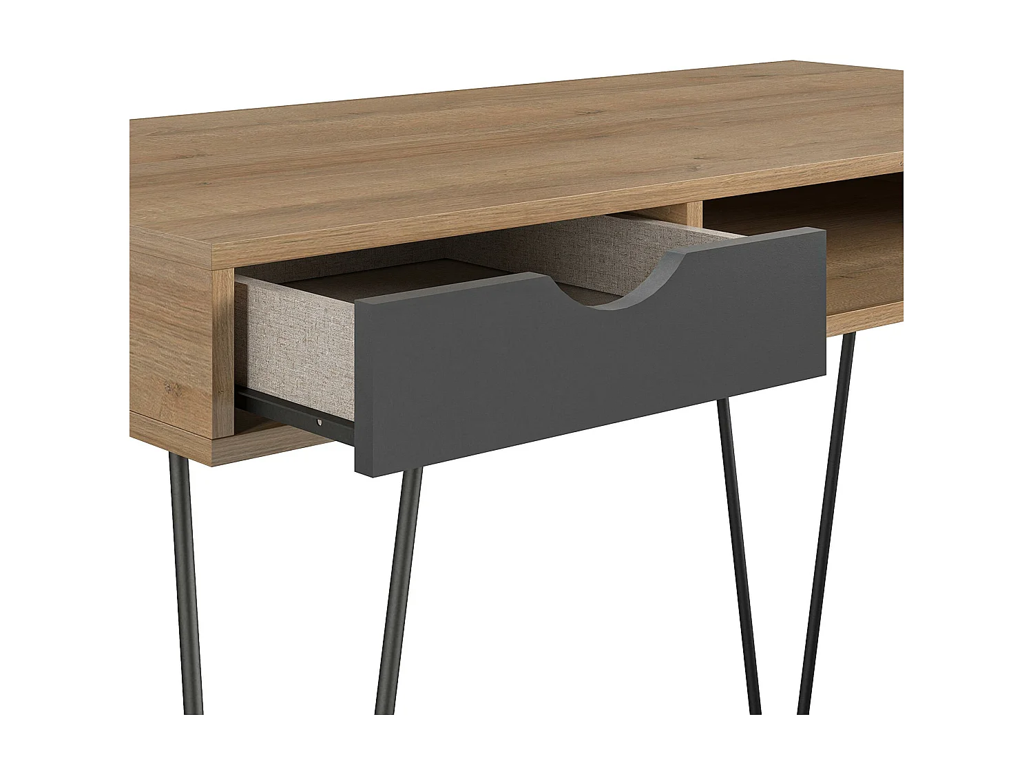 Concord | Escritorio con 1 cajón en efecto madera nature