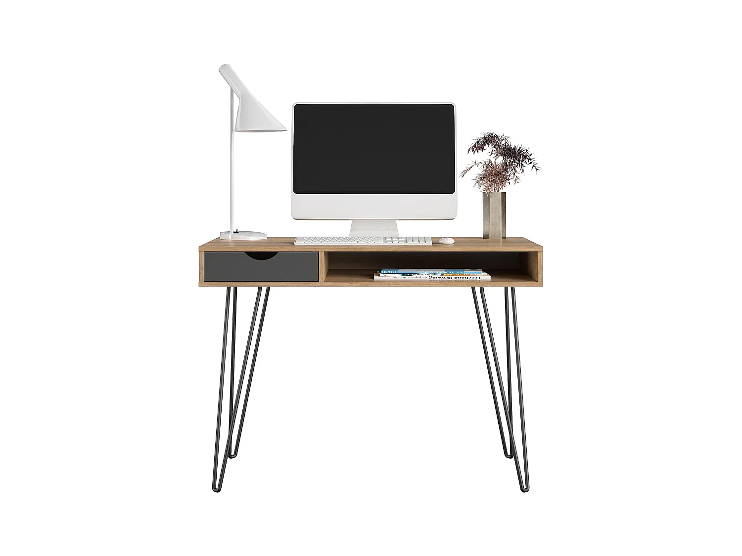 Concord | Bureau avec 1 tiroir en aspect bois naturel