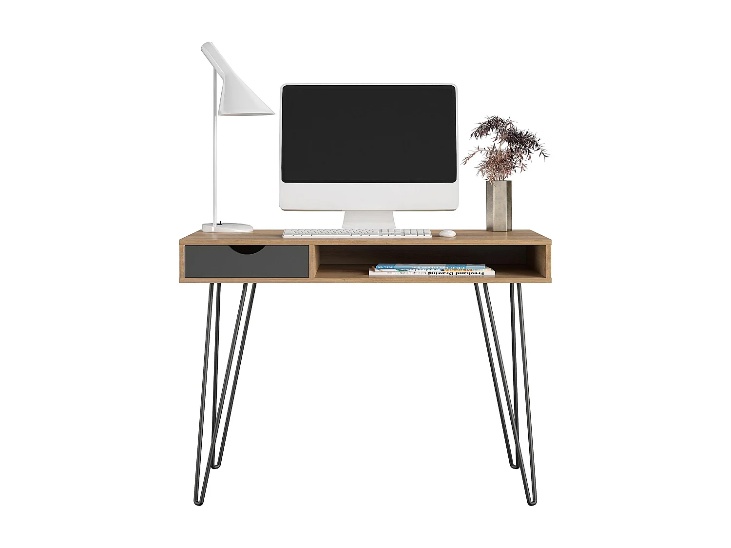 Concord | Bureau avec 1 tiroir en aspect bois naturel