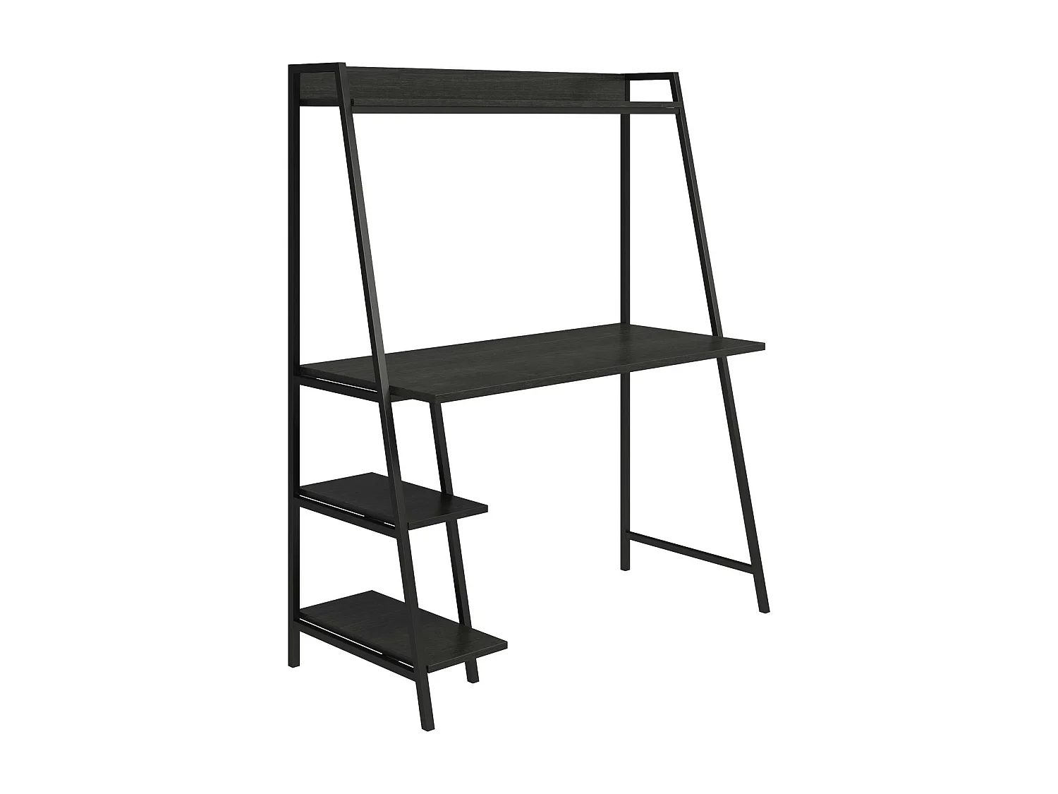 Escritorio en aglomerado roble negro y estructura en metal negro