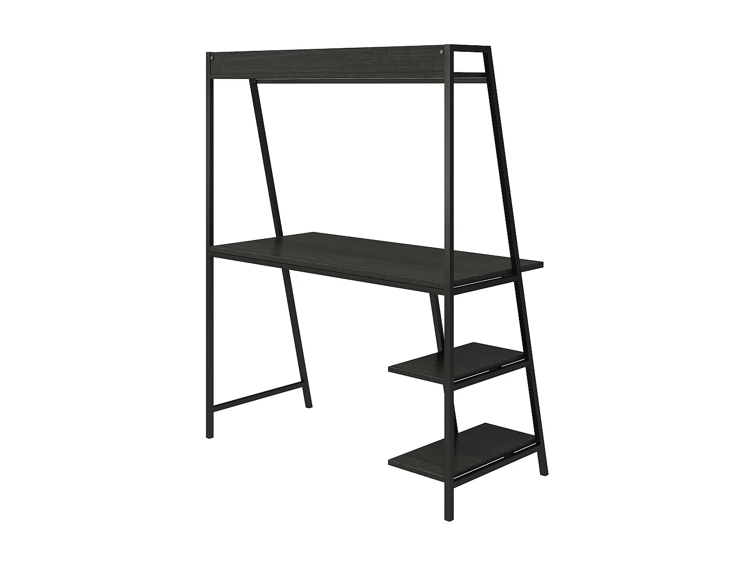 Escritorio en aglomerado roble negro y estructura en metal negro