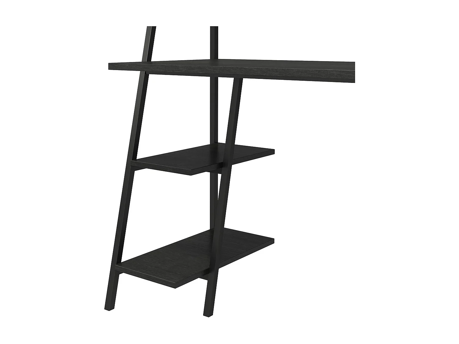 Escritorio en aglomerado roble negro y estructura en metal negro