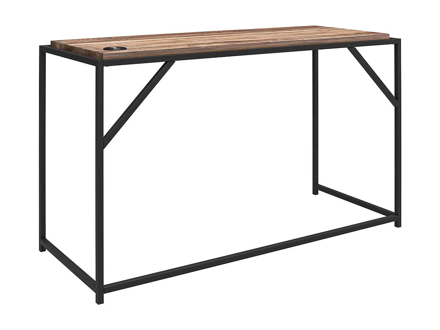 Escritorio en aglomerado de roble envejecido y estructura en metal