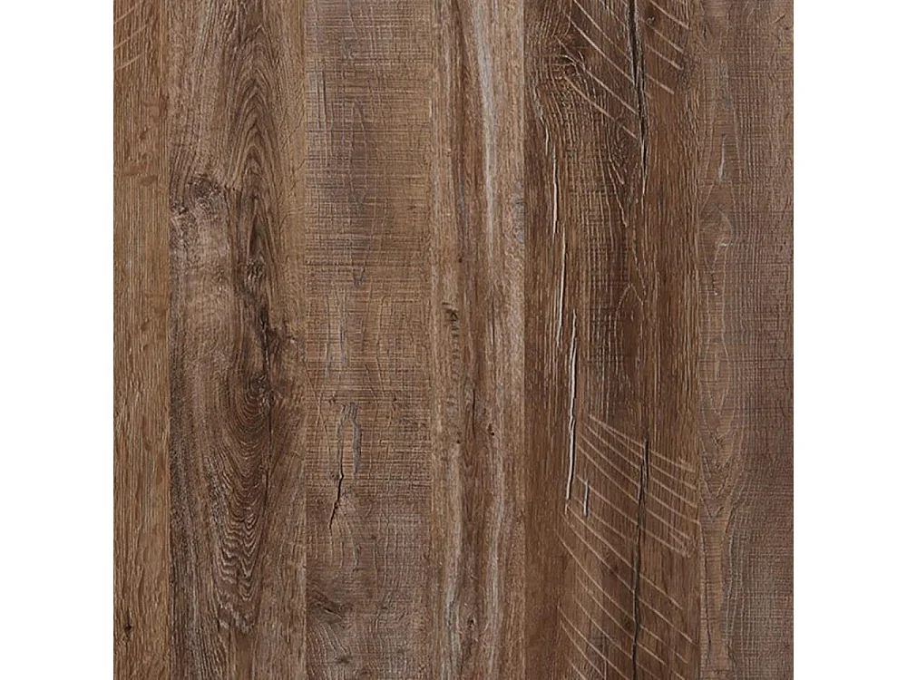 Escritorio en aglomerado de roble envejecido y estructura en metal