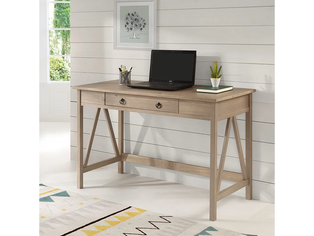 Titian | Bureau avec 1 tiroir en gris