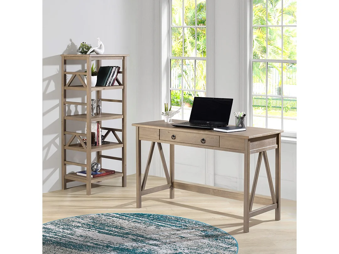 Titian | Bureau avec 1 tiroir en gris