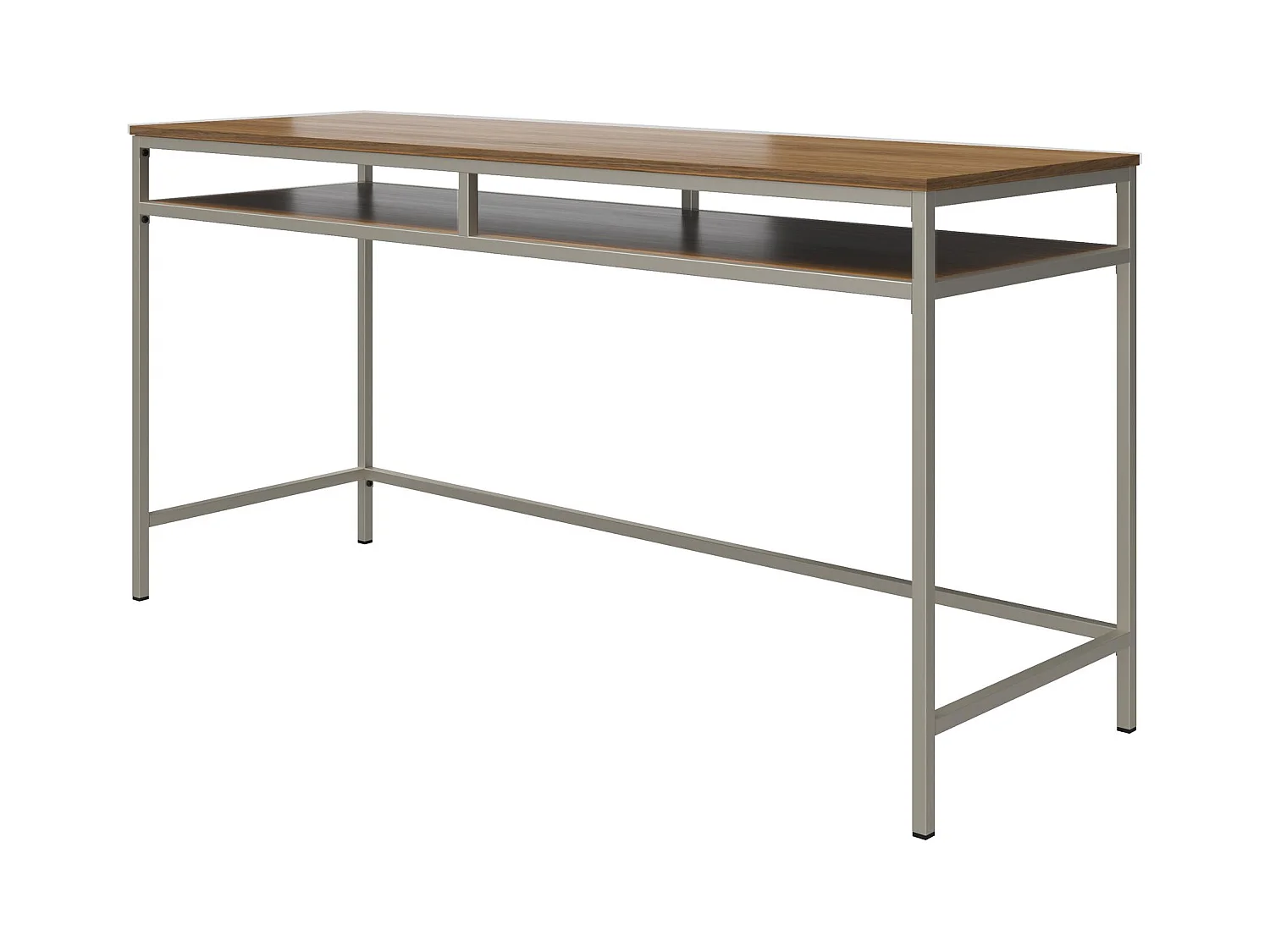Bradford | Bureau en effet noyer avec cadre en métal gris