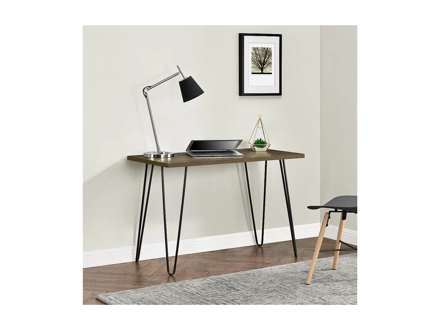 Owen | Scrivania per computer in effetto noce marrone