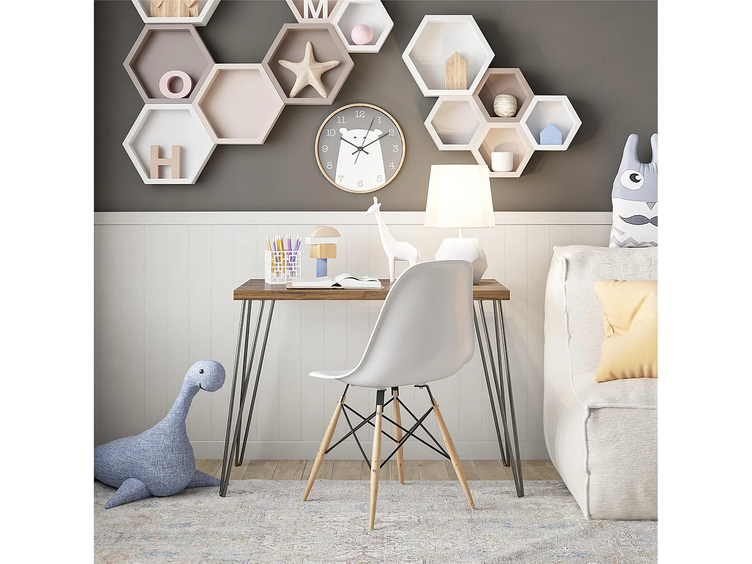 Owen | Computertisch in Walnussoptik Braun