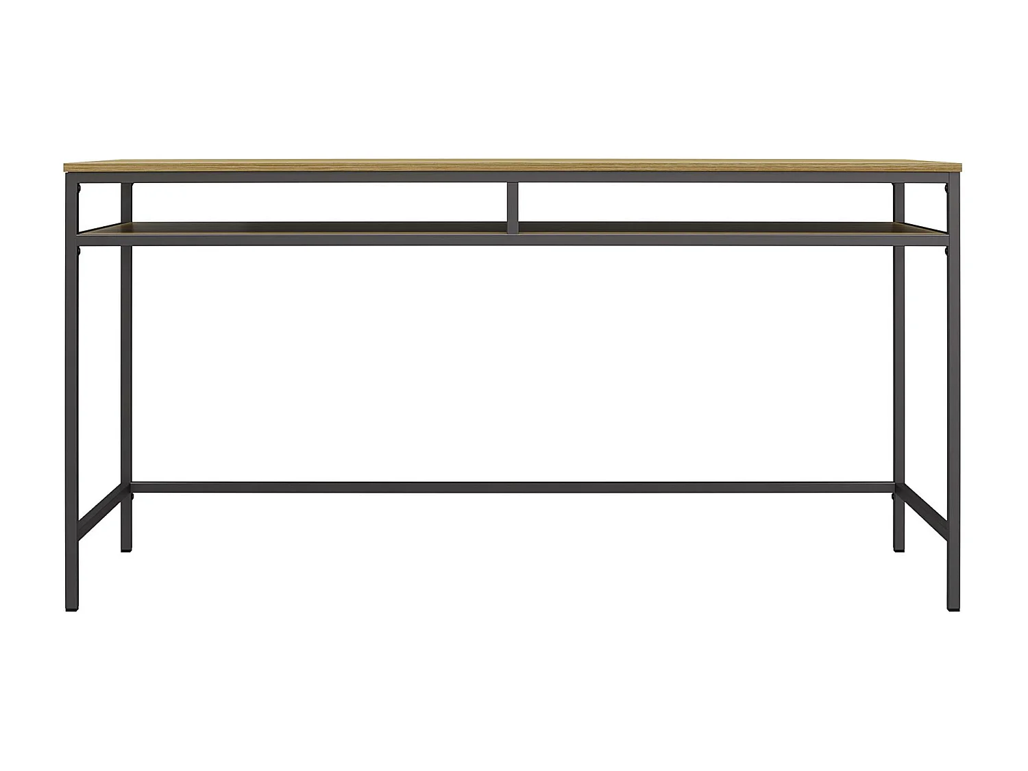 Mesa de ordenador en aglomerado de roble y estructura de metal