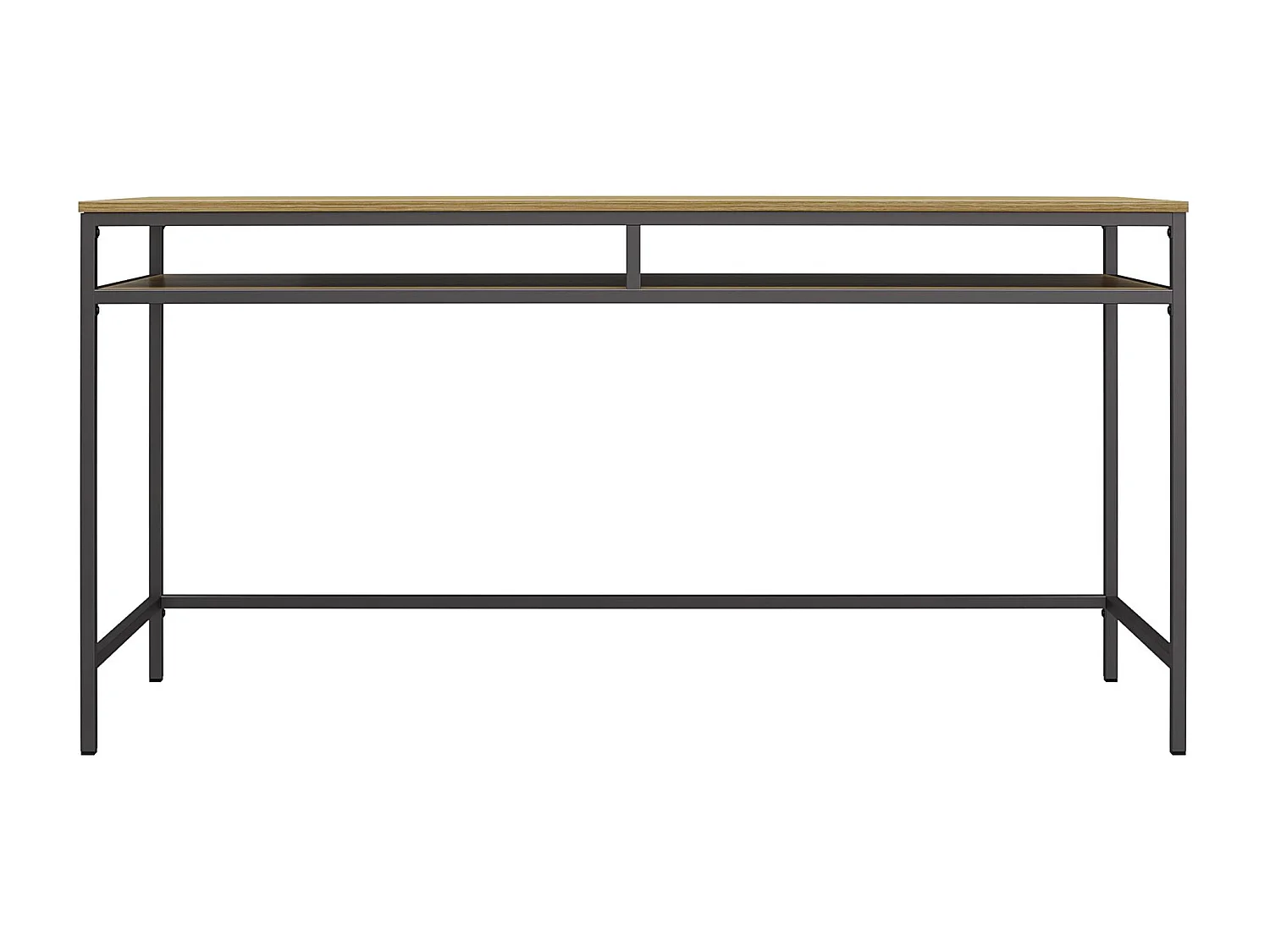 Bradford | Bureau en effet chêne avec cadre en métal gris