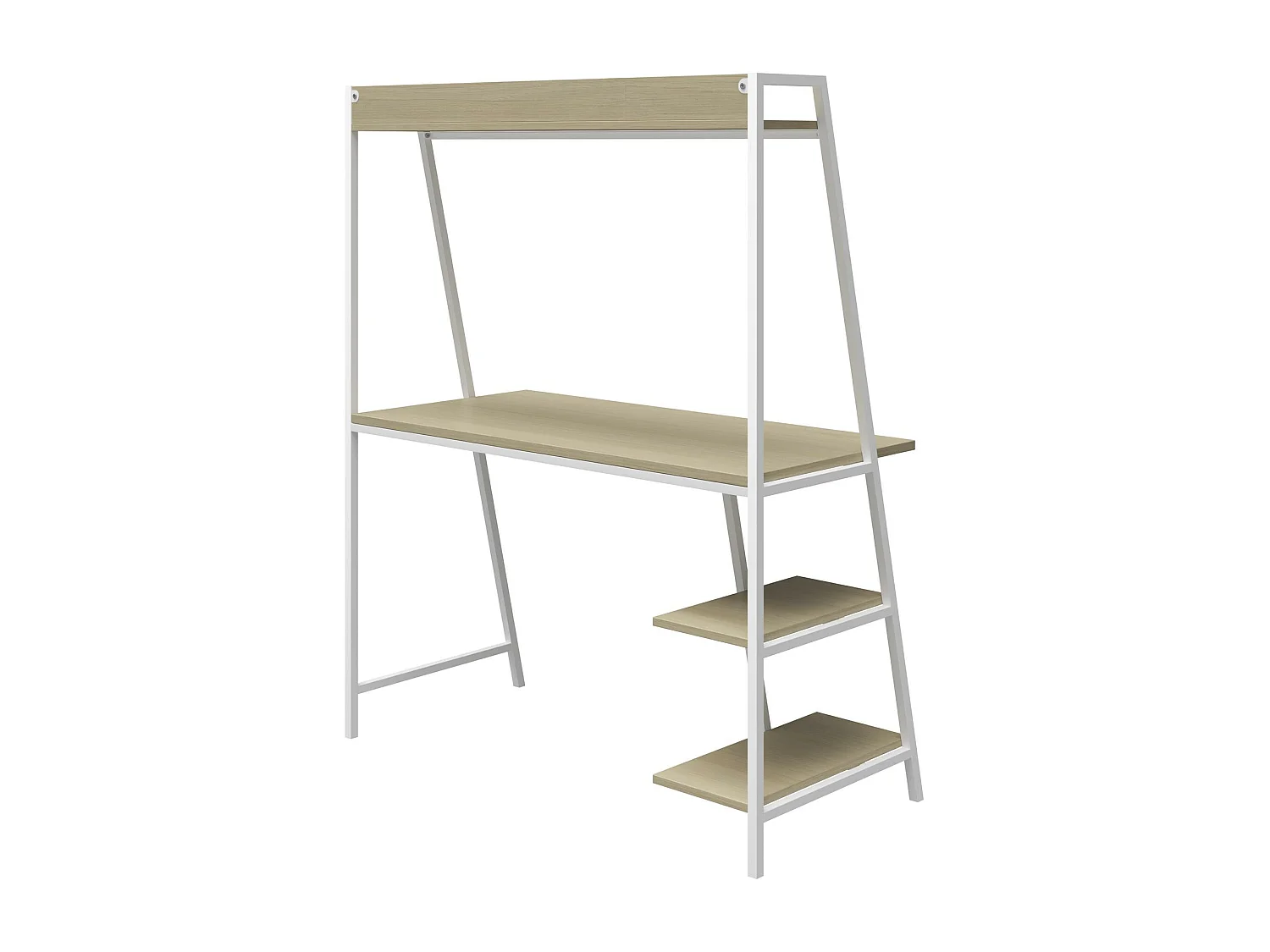 Escritorio con escalera en aglomerado roble claro-estructura en metal