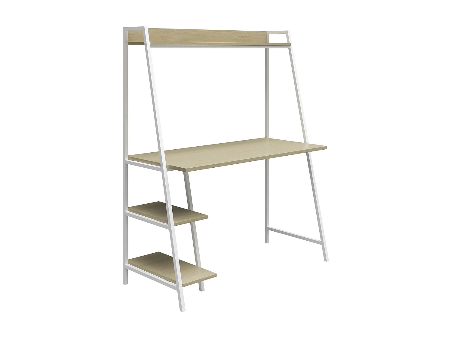 Bushwick | Bureau avec échelles en effet chêne clair et structure