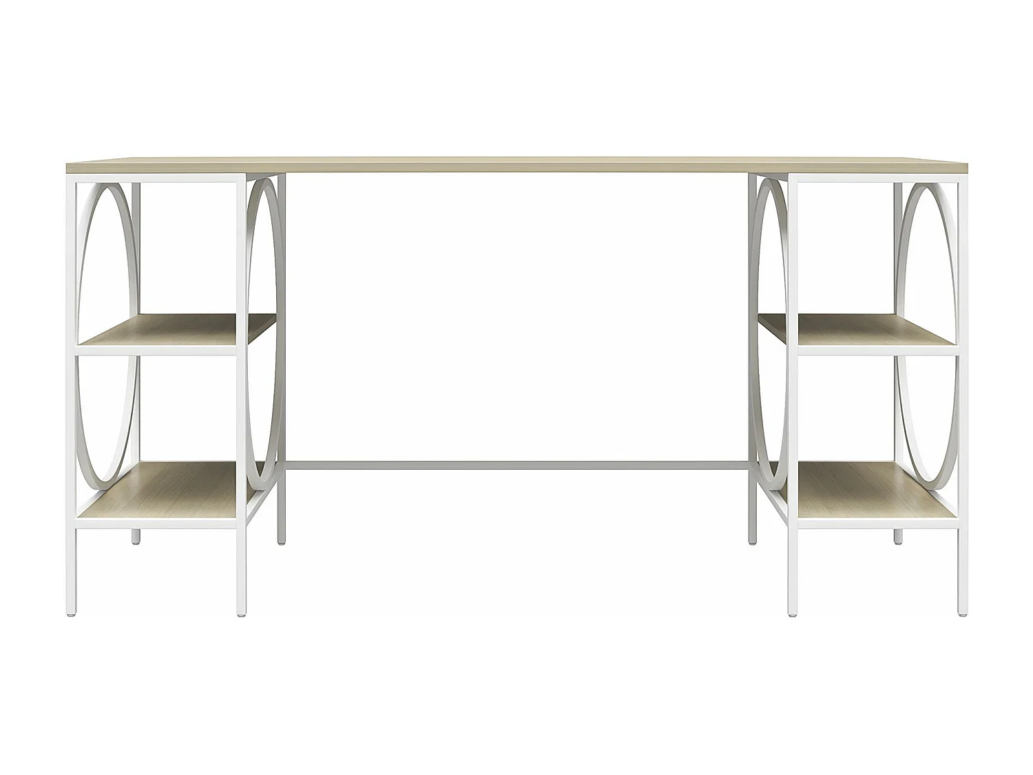 Escritorio de pedestal en tablero de partículas laminado roble claro