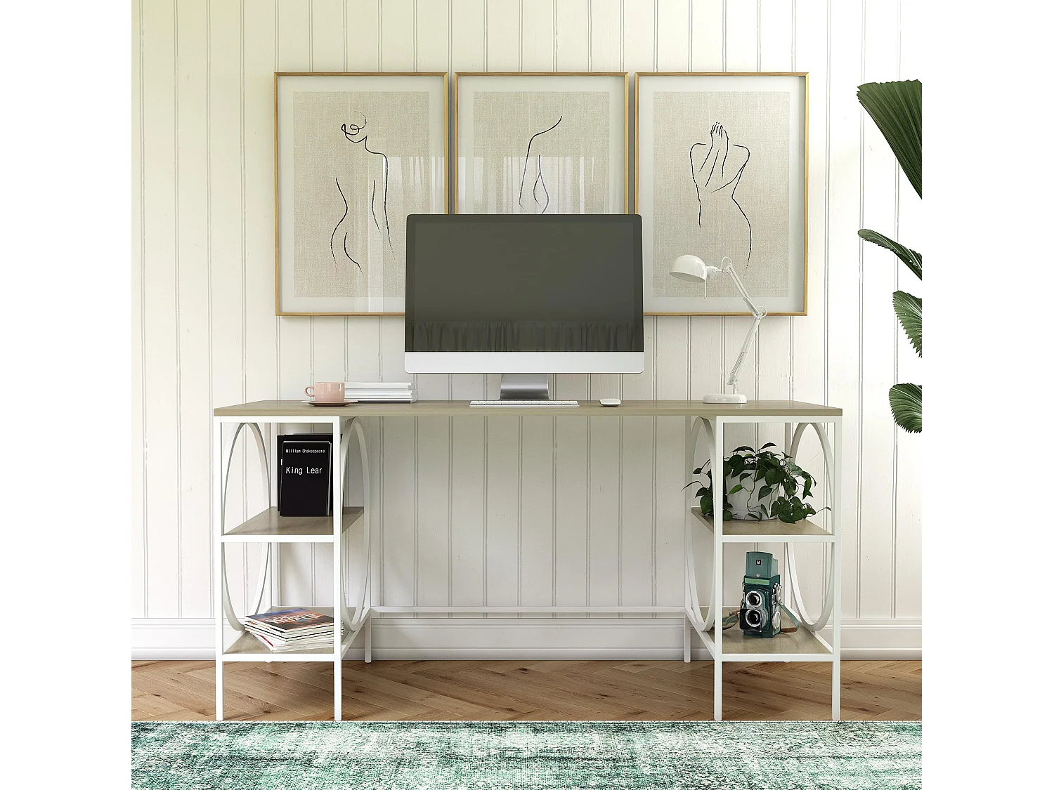 Cambridge | Bureau caisson en panneaux de particules stratifiés chêne clair