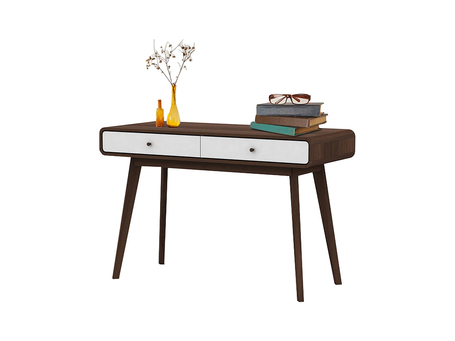 Escritorio con 2 puertas en tablero aglomerado nogal y blanco