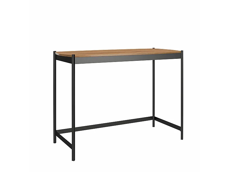 Escritorio en aglomerado laminado nogal y estructura en metal