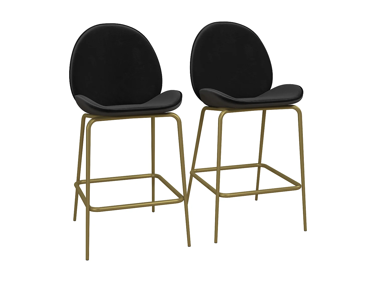 Gestoffeerde Baliekruk in Fluweel Zwart