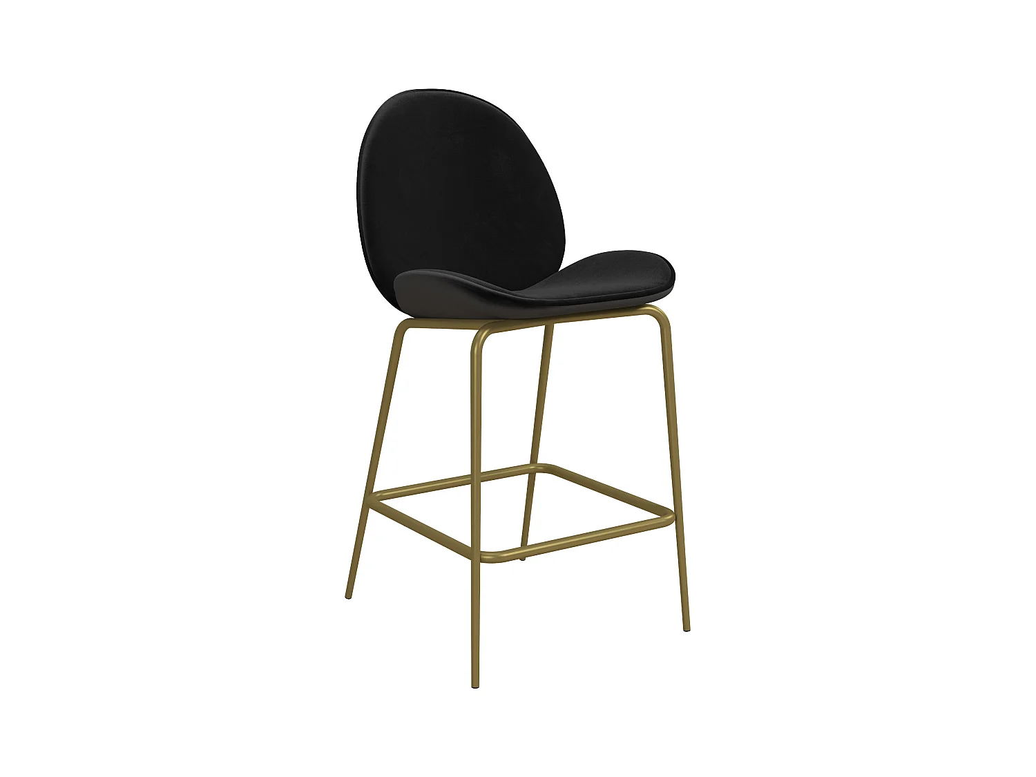 Astor | Tabouret de comptoir rembourré en velours noir