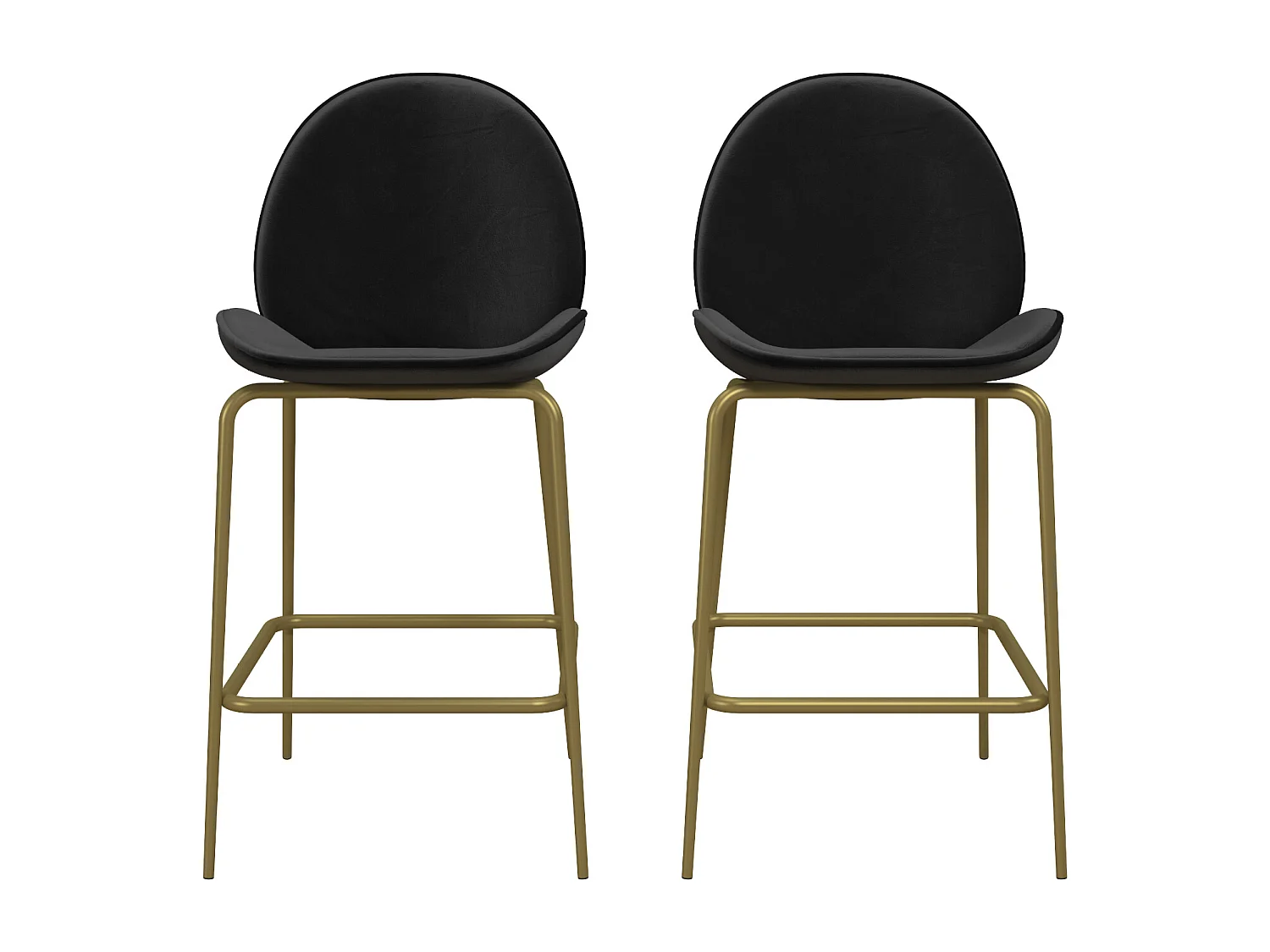 Gestoffeerde Baliekruk in Fluweel Zwart