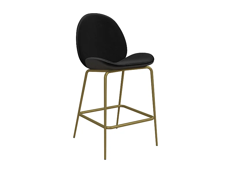 Astor | Tabouret de comptoir rembourré en velours noir