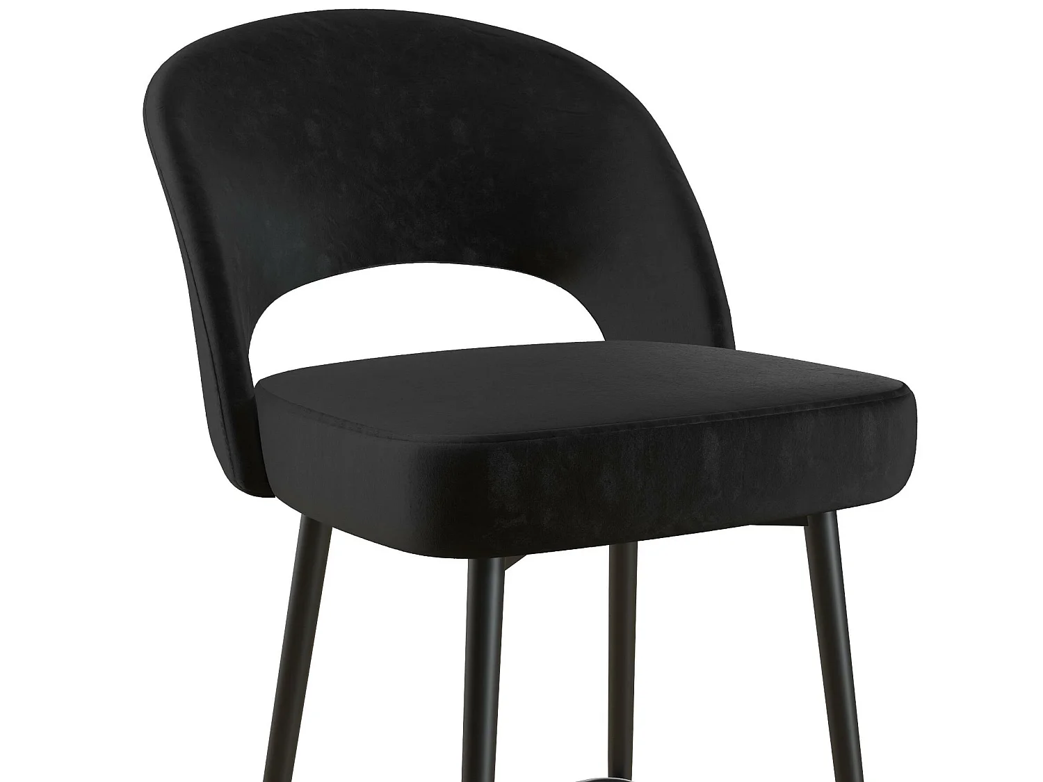 Sgabello alto in velluto nero