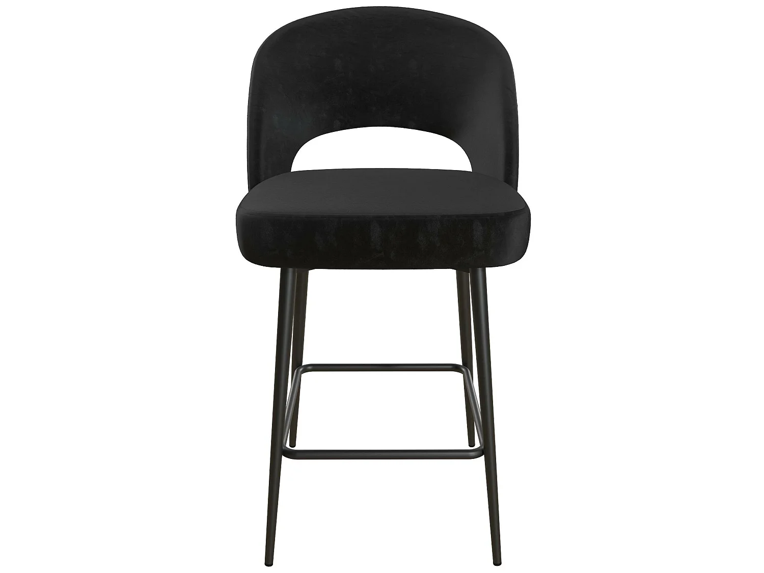 Sgabello alto in velluto nero