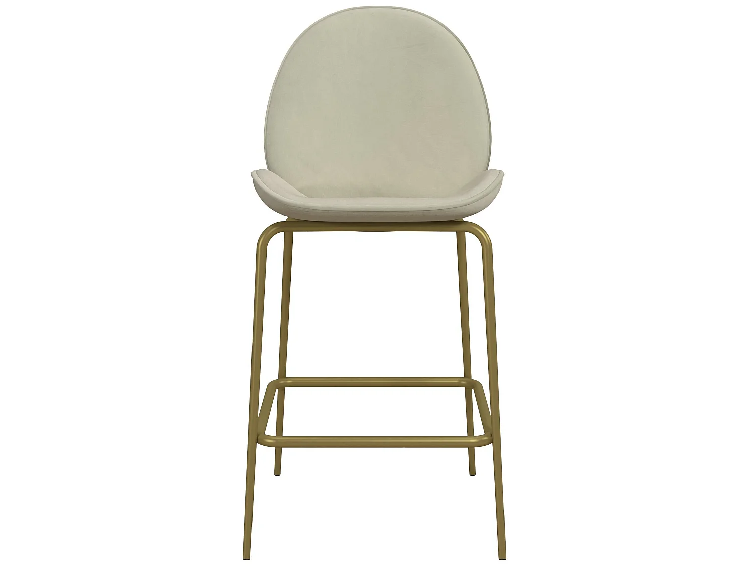 Astor | Tabouret de comptoir rembourré en velours ivoire