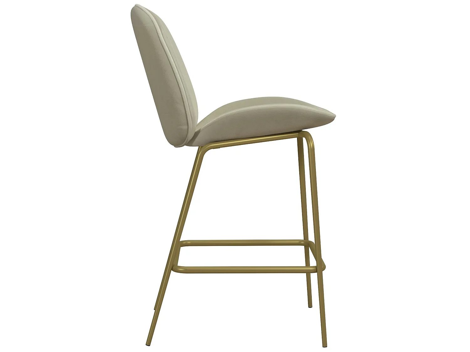 Astor | Tabouret de comptoir rembourré en velours ivoire