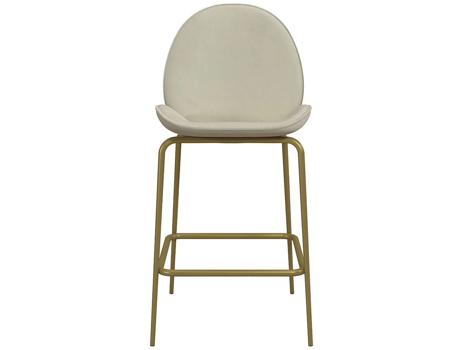 Astor | Tabouret de comptoir rembourré en velours ivoire