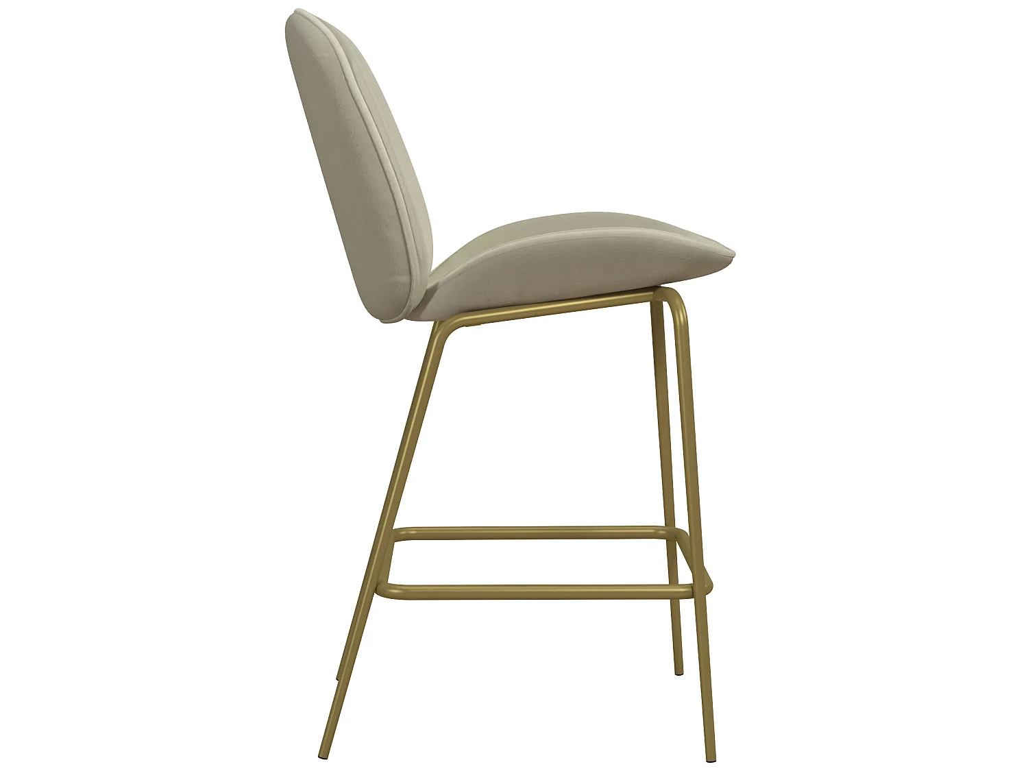 Astor | Tabouret de comptoir rembourré en velours ivoire