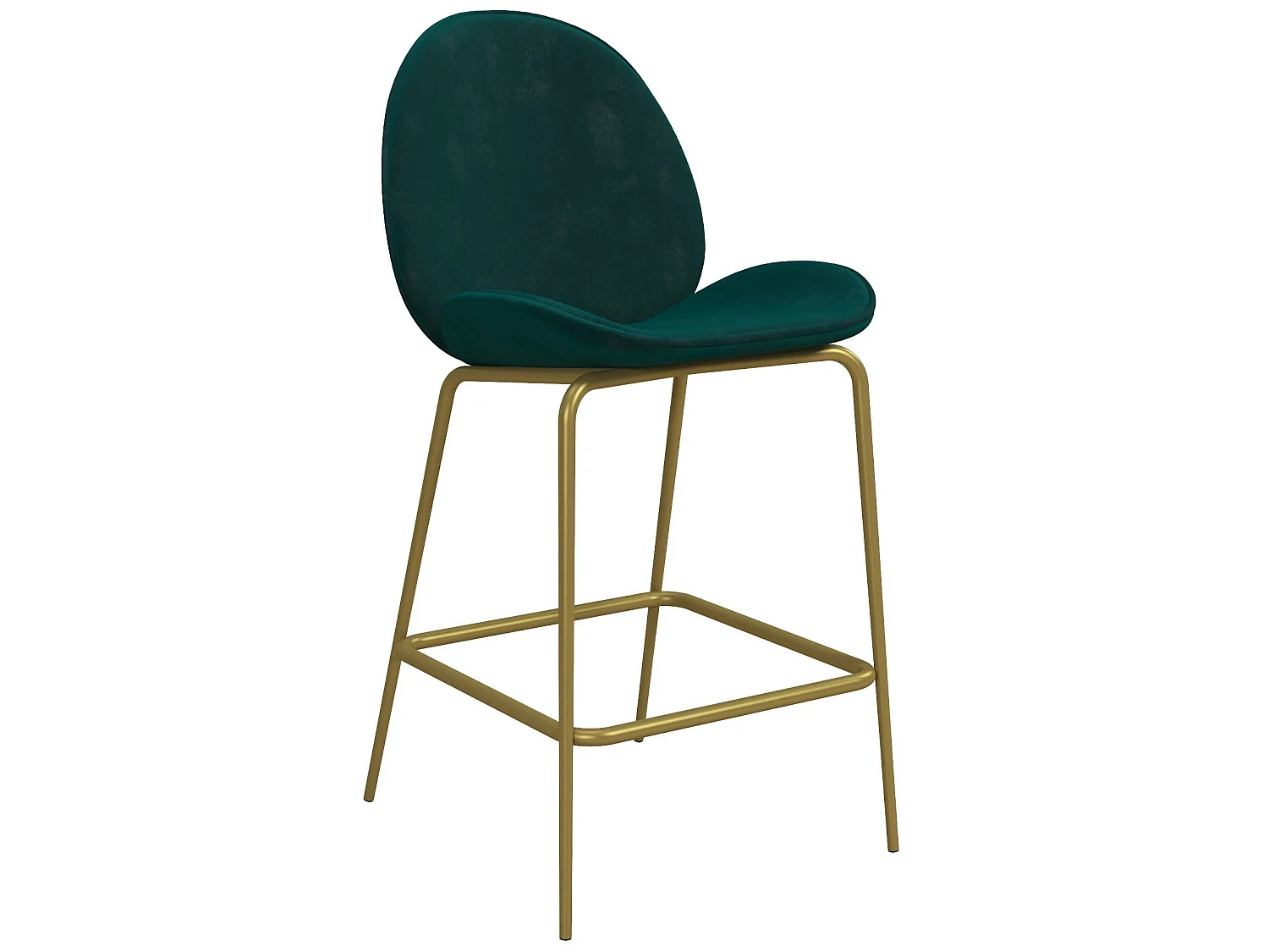 Tabouret de comptoir rembourré en velours vert