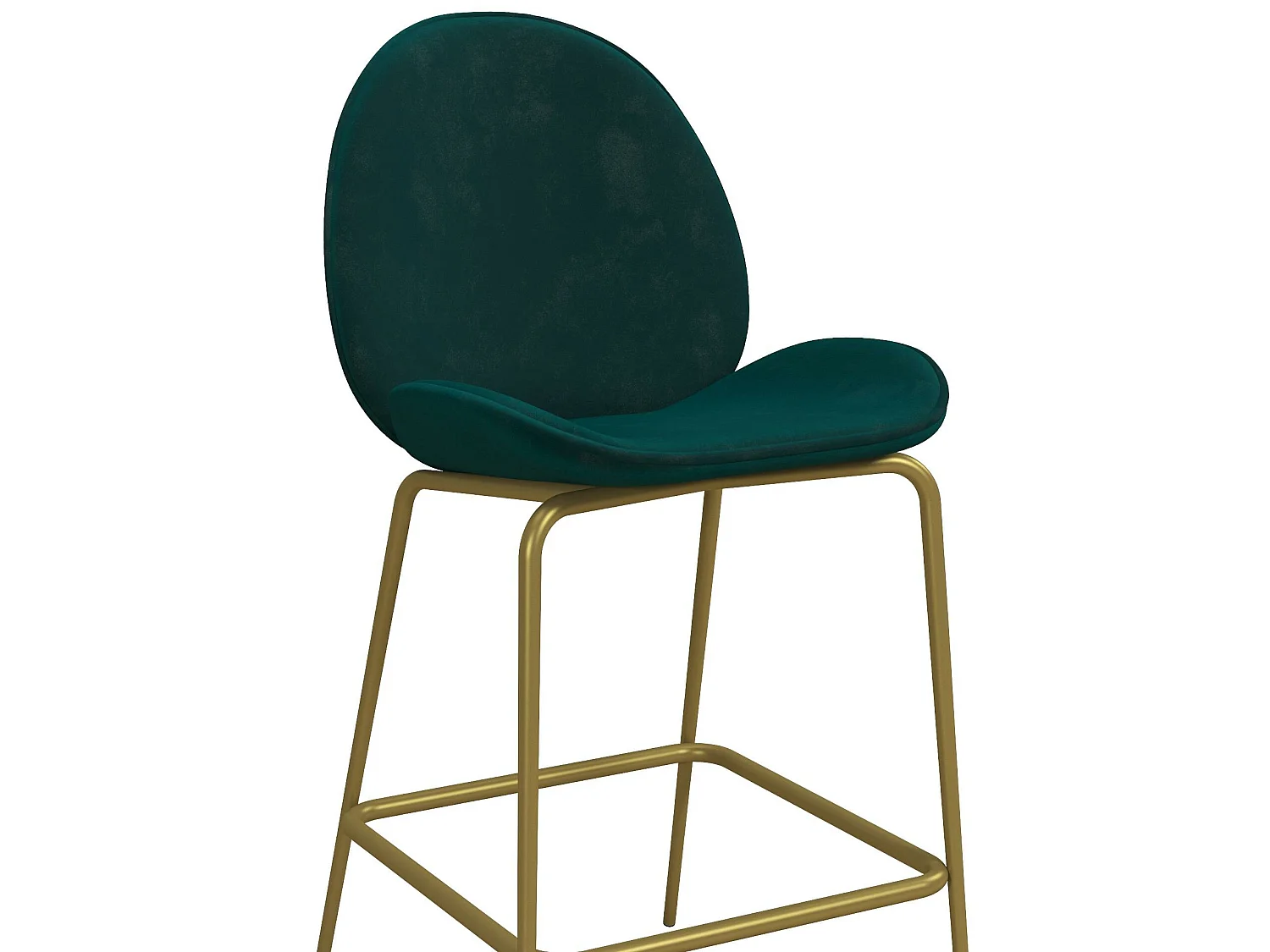 Tabouret de comptoir rembourré en velours vert