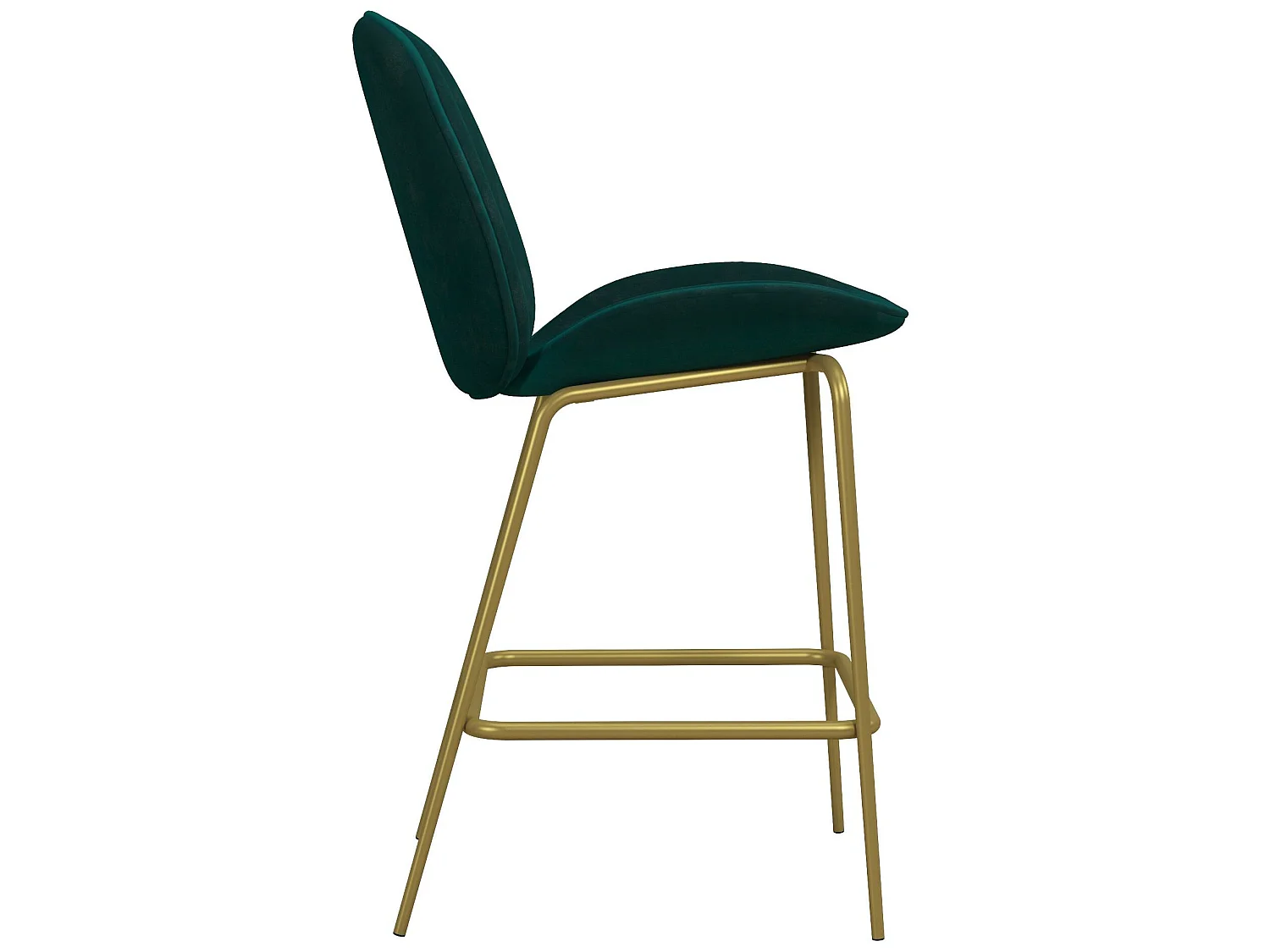 Tabouret de comptoir rembourré en velours vert
