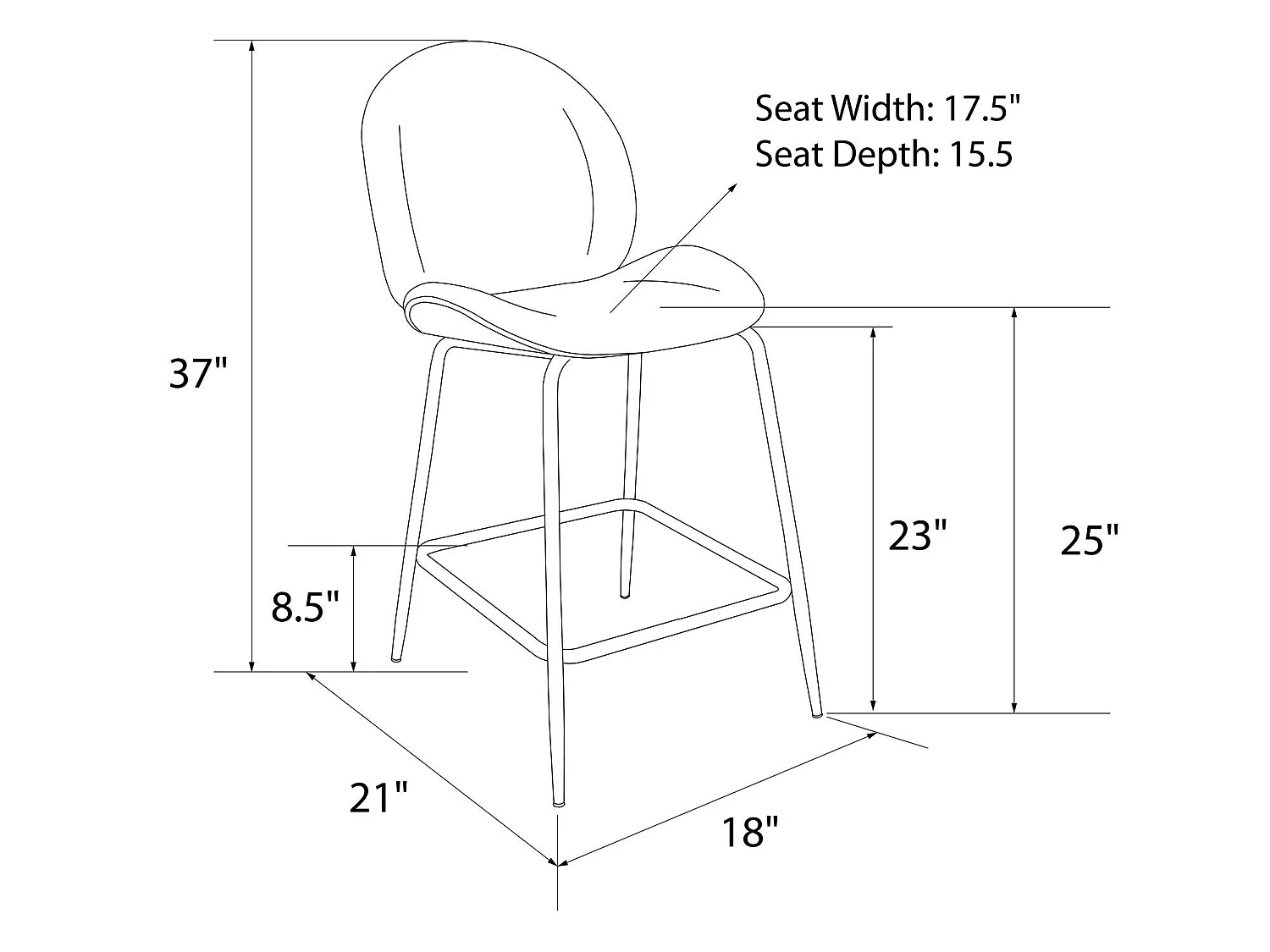 Tabouret de comptoir rembourré en velours vert