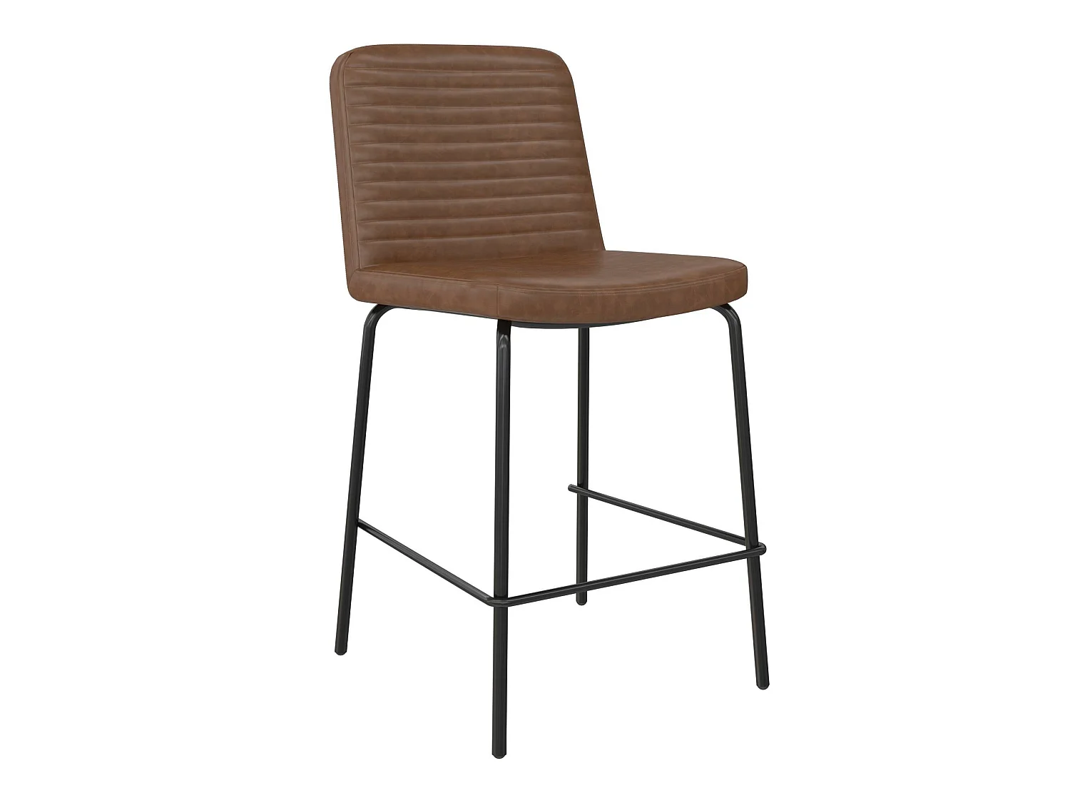 Corey | Tabouret de comptoir en simili cuir camel