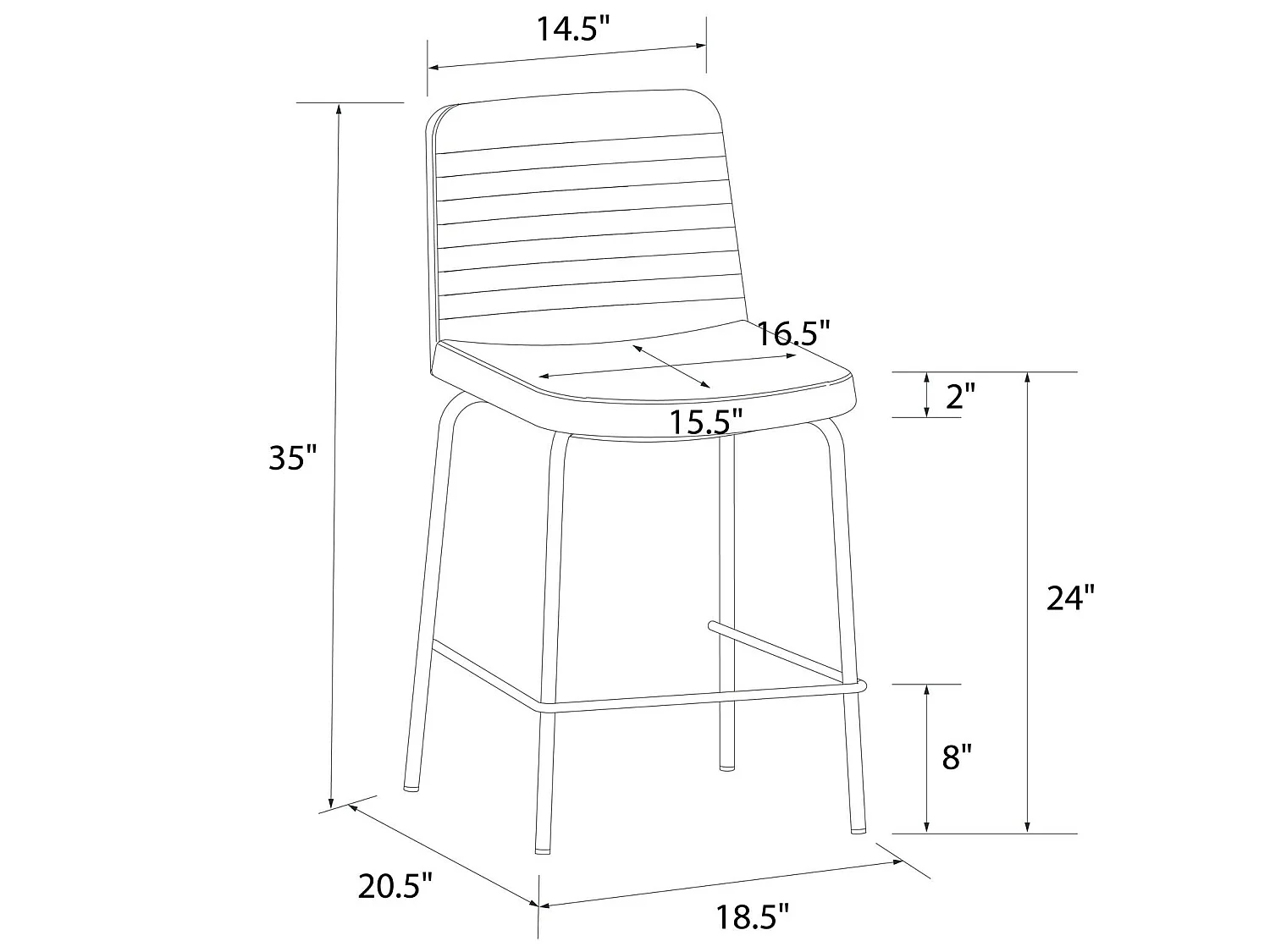 Corey | Tabouret de comptoir en simili cuir camel