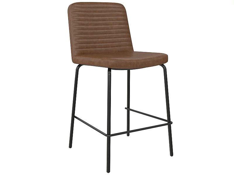 Corey | Tabouret de comptoir en simili cuir camel