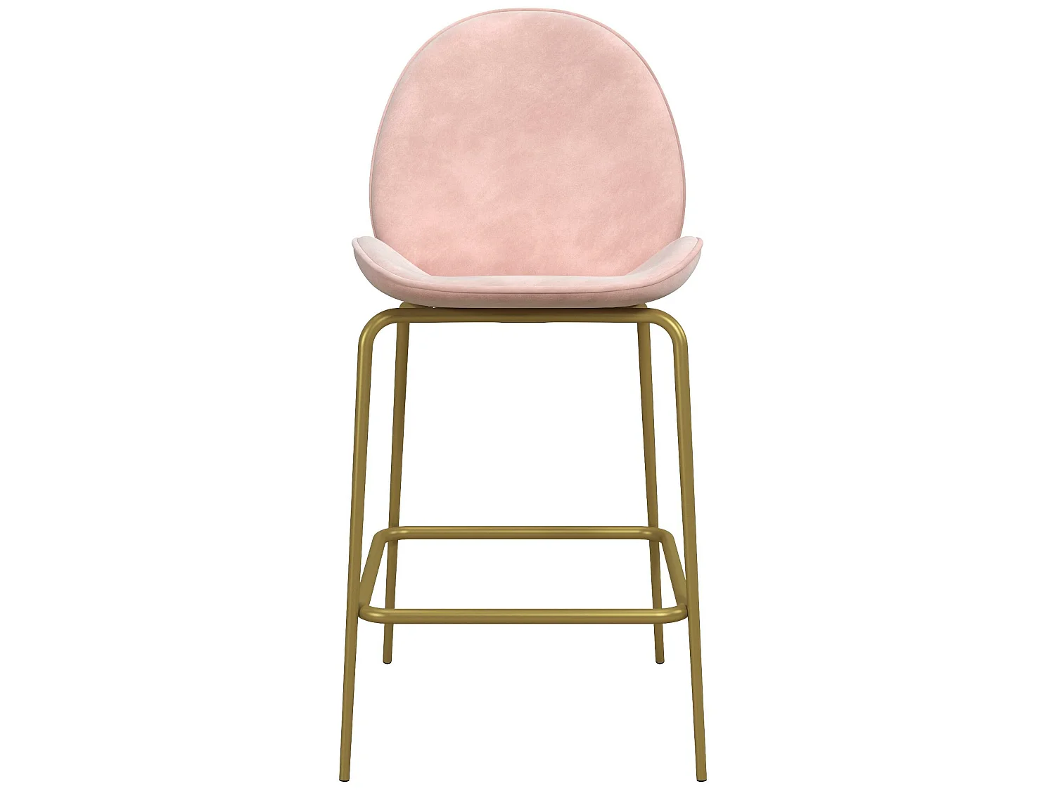 Sgabello imbottito in velluto rosa