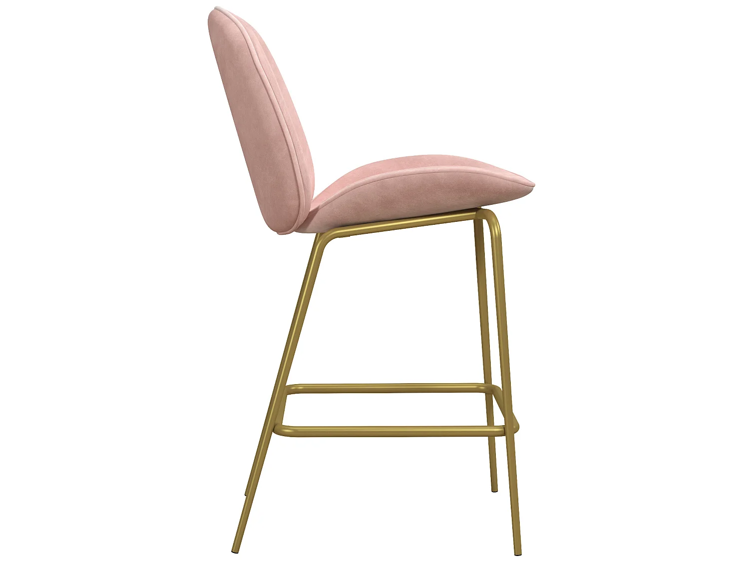 Sgabello imbottito in velluto rosa