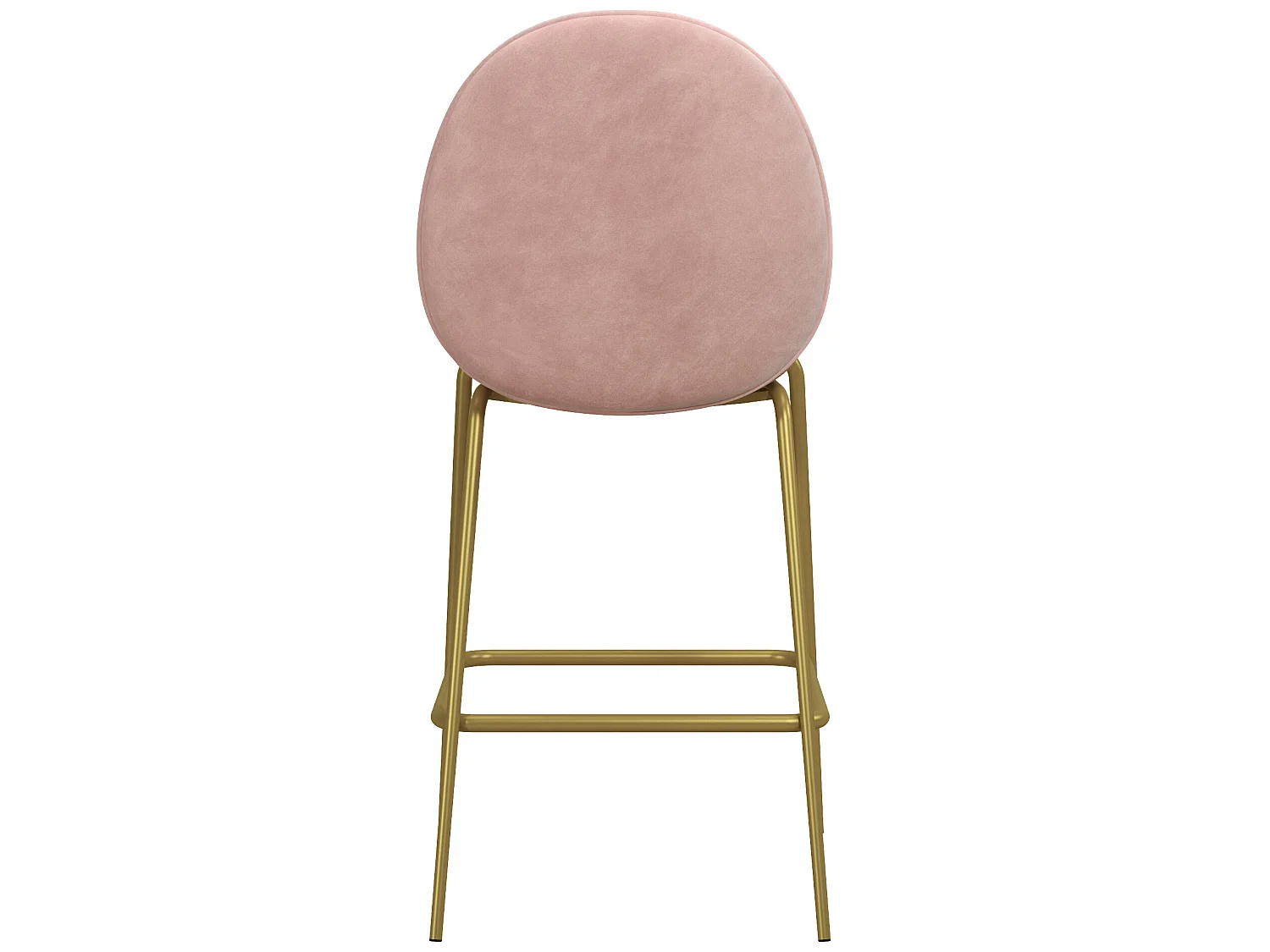 Sgabello imbottito in velluto rosa