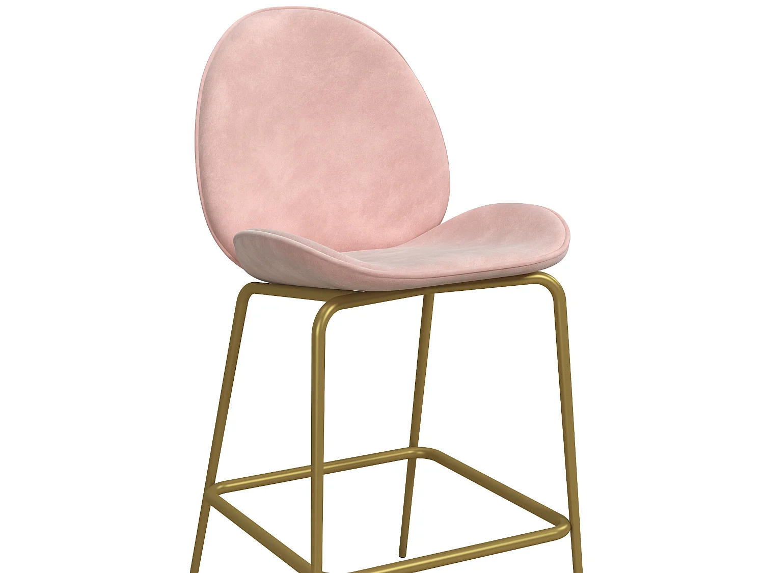 Sgabello imbottito in velluto rosa