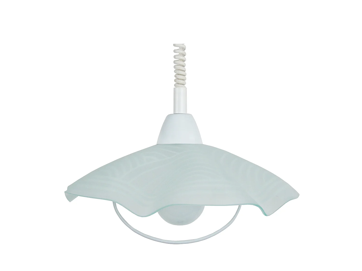 POPEA - Suspension dôme verre satiné et blanc