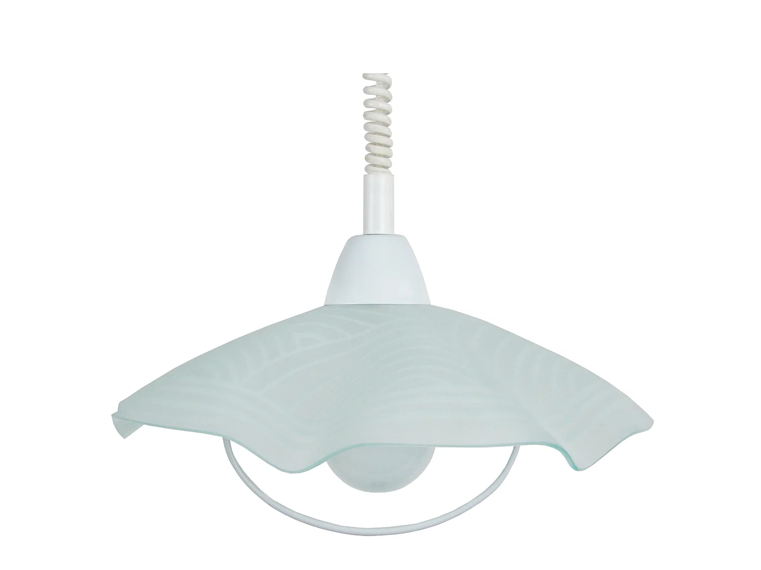 POPEA - Suspension dôme verre satiné et blanc