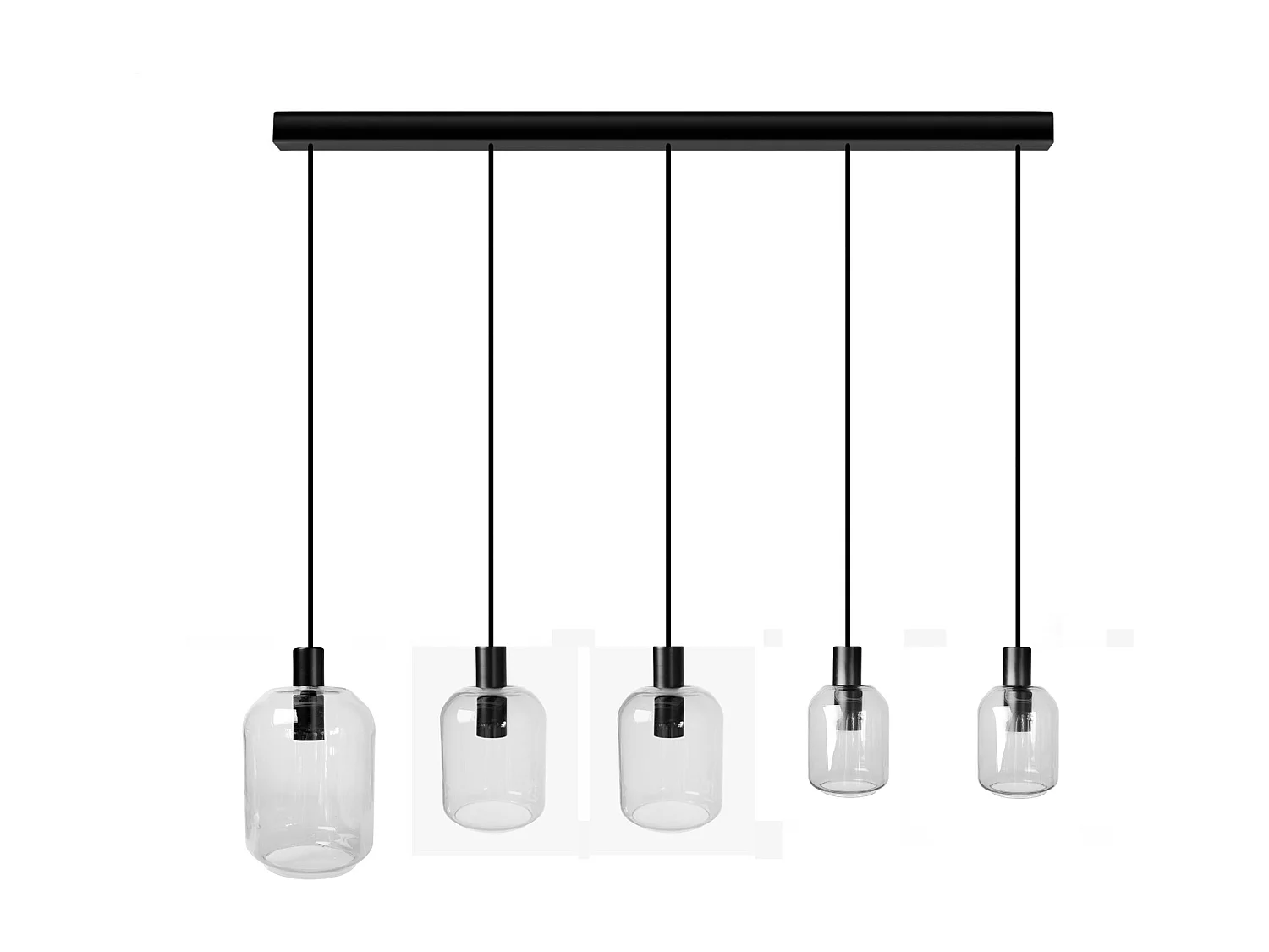 Suspensão TOSEL  SVALBARD SMB vidro bar cinza D60 x  H100  cm