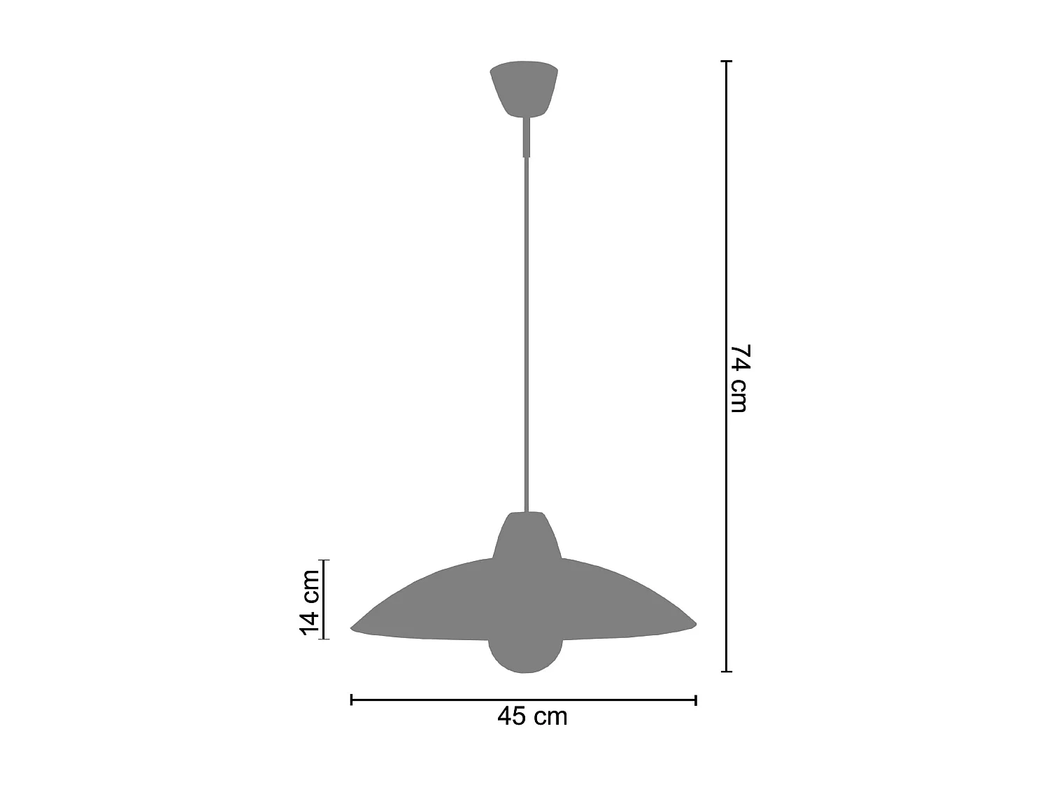 Suspension TOSEL ,verre,Gris , H 74xD45x P 45cm
