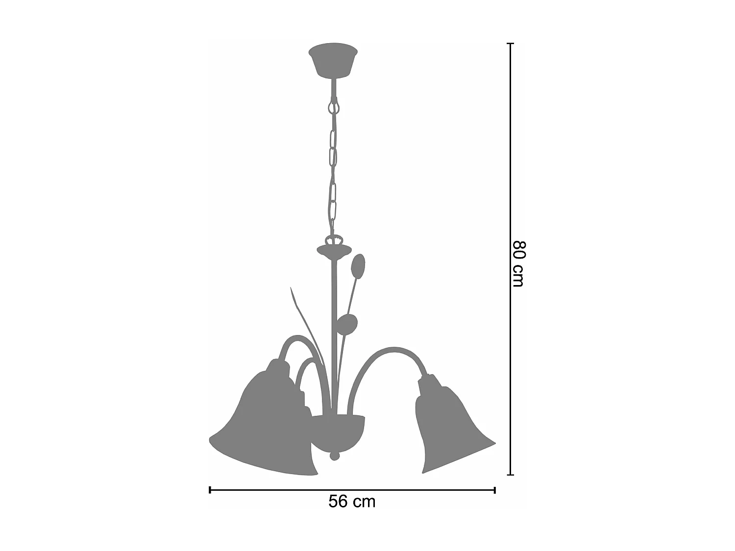 Lustre TOSEL LUSTRALIA  vidro braço Dourado D56 x  H80  cm